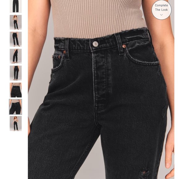 High Rise 90s Relaxed Jean - Black Destroyed - 33 - 16R - Picture 5 of 11